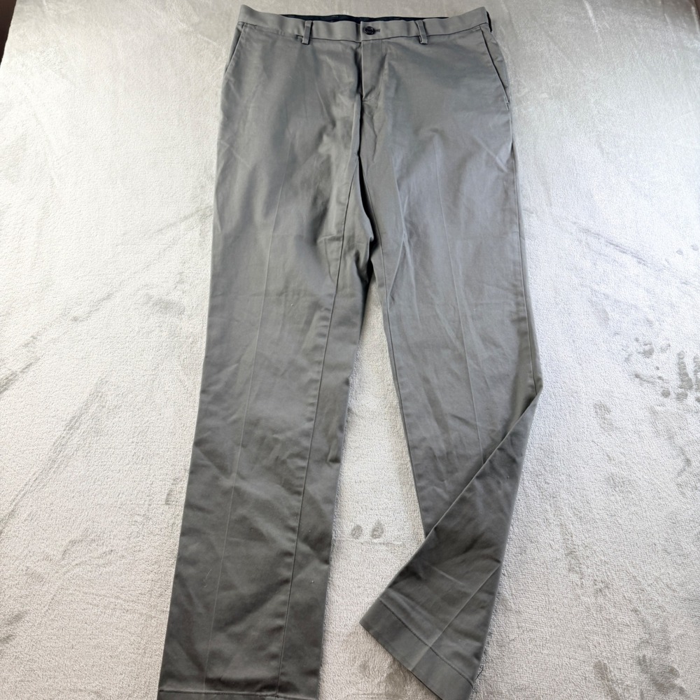 Brooks Brothers Advantage Chino Stretch Soho Fit Grey Pants Men's W34 L34
